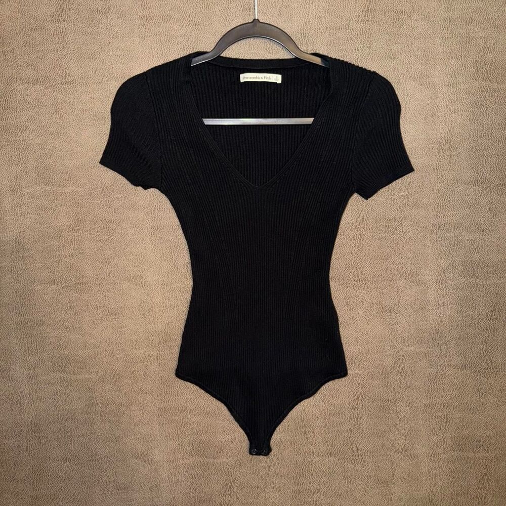 Abercrombie & Fitch Black Ribbed Bodysuit